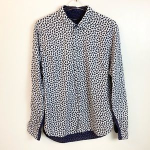 Marc by Marc Jacobs Dual Color Paisley Long Sleeve Button Up Shirt - L